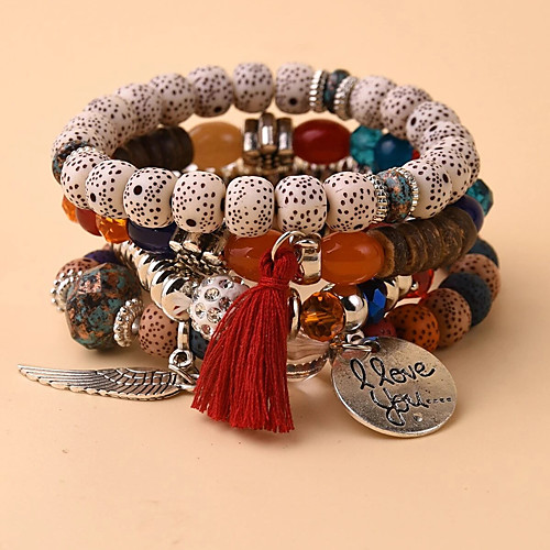 4pcs Women's Charm Bracelet Bead Bracelet Layered Wings Fashion European Boho Resin Bracelet Jewelry White / Red For Gift Beach Festival
4pcs Women's Charm Bracelet Bead Bracelet Layered Wings Fashion European Boho Resin Bracelet Jewelry White / Red For Gift Beach Festival