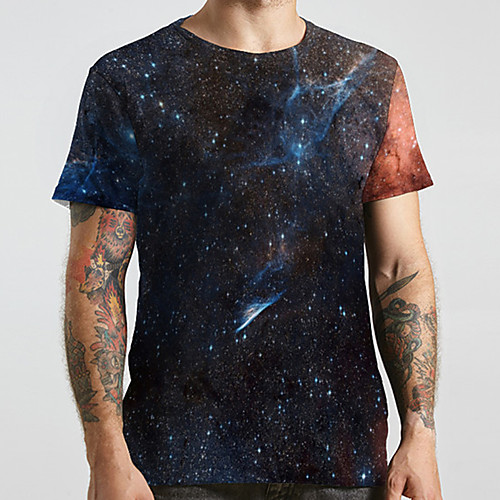 Men's Unisex Tee T shirt 3D Print Galaxy Graphic Prints Plus Size Print Short Sleeve Casual Tops Basic Designer Big and Tall Blue
Men's Unisex Tee T shirt 3D Print Galaxy Graphic Prints Plus Size Print Short Sleeve Casual Tops Basic Designer Big and Tall Blue