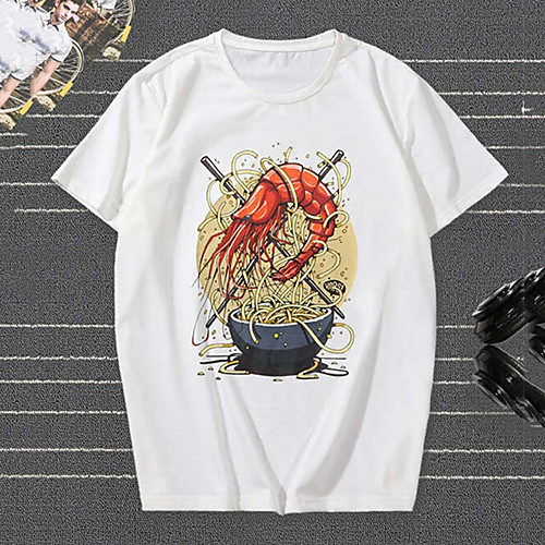 Men's Tee T shirt Hot Stamping Graphic Prints Shrimp Animal Print Short Sleeve Casual Tops 100% Cotton Basic Designer Big and Tall White
Men's Tee T shirt Hot Stamping Graphic Prints Shrimp Animal Print Short Sleeve Casual Tops 100% Cotton Basic Designer Big and Tall White