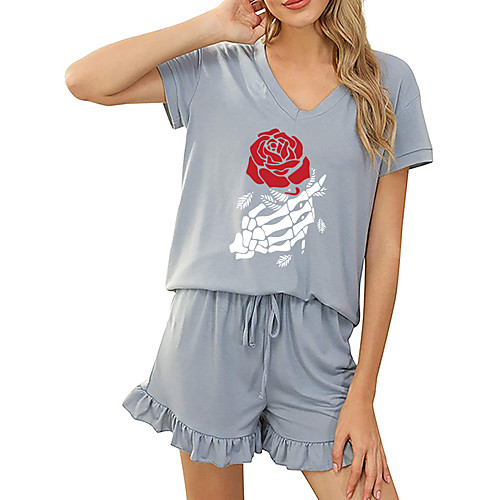 Women's Basic Streetwear Floral Print Vacation Casual / Daily Two Piece Set Tracksuit T shirt Loungewear Shorts Drawstring Ruffle Print Tops
Women's Basic Streetwear Floral Print Vacation Casual / Daily Two Piece Set Tracksuit T shirt Loungewear Shorts Drawstring Ruffle Print Tops