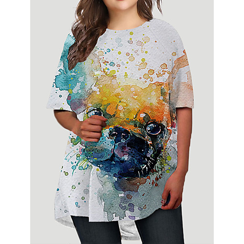 Women's Plus Size Dresses T Shirt Dress Tee Dress Short Mini Dress Half Sleeve Dog Graphic Animal Print Basic Fall Light Yellow XL XXL 3XL 4XL 5XL / Holiday
Women's Plus Size Dresses T Shirt Dress Tee Dress Short Mini Dress Half Sleeve Dog Graphic Animal Print Basic Fall Light Yellow XL XXL 3XL 4XL 5XL / Holiday