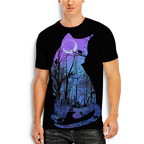 Men's Tees T shirt 3D Print Cat Graphic Prints Animal Print Short Sleeve Daily Tops Casual Designer Big and Tall Black
Men's Tees T shirt 3D Print Cat Graphic Prints Animal Print Short Sleeve Daily Tops Casual Designer Big and Tall Black