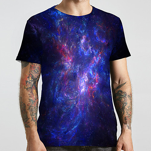 Men's Unisex Tee T shirt 3D Print Galaxy Graphic Prints Plus Size Print Short Sleeve Casual Tops Basic Designer Big and Tall Blue
Men's Unisex Tee T shirt 3D Print Galaxy Graphic Prints Plus Size Print Short Sleeve Casual Tops Basic Designer Big and Tall Blue