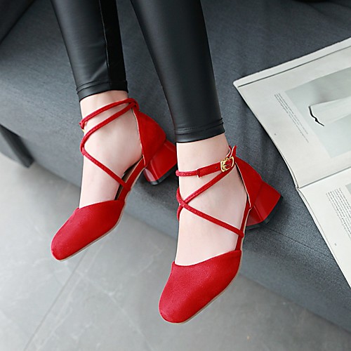 Women's Sandals Chunky Heel Round Toe PU Buckle Solid Colored Black Red Pink
Women's Sandals Chunky Heel Round Toe PU Buckle Solid Colored Black Red Pink
