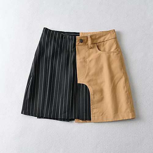 Women's Homecoming Vacation Vintage Streetwear Skirts Striped Patchwork Black
Women's Homecoming Vacation Vintage Streetwear Skirts Striped Patchwork Black
