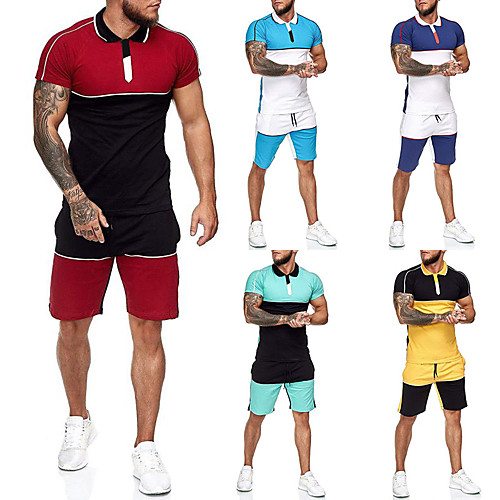 Men's 2 Piece Splice Tracksuit Running T-Shirt With Shorts Casual Athleisure 2pcs Summer Short Sleeve Moisture Wicking Breathable Soft Fitness Gym Workout Running Jogging Training Sportswear Blue and
Men's 2 Piece Splice Tracksuit Running T-Shirt With Shorts Casual Athleisure 2pcs Summer Short Sleeve Moisture Wicking Breathable Soft Fitness Gym Workout Running Jogging Training Sportswear Blue and
