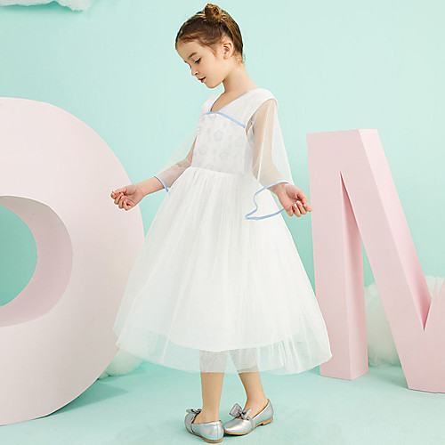 Ball Gown Tea Length Wedding / Birthday Flower Girl Dresses - Tulle 3/4 Length Sleeve V Neck with Pattern / Print
Ball Gown Tea Length Wedding / Birthday Flower Girl Dresses - Tulle 3/4 Length Sleeve V Neck with Pattern / Print