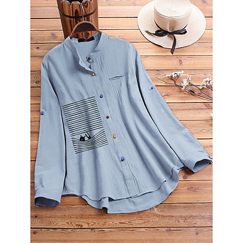 Women's Plus Size Pocket Stripes Blouse Shirt Large Size Long Sleeve Tops M L XL Light Blue Green Big Size
Women's Plus Size Pocket Stripes Blouse Shirt Large Size Long Sleeve Tops M L XL Light Blue Green Big Size