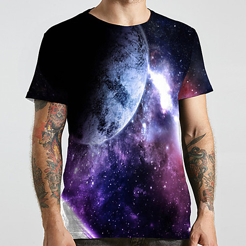 Men's Unisex Tee T shirt 3D Print Galaxy Graphic Prints Plus Size Print Short Sleeve Casual Tops Basic Designer Big and Tall Blue
Men's Unisex Tee T shirt 3D Print Galaxy Graphic Prints Plus Size Print Short Sleeve Casual Tops Basic Designer Big and Tall Blue
