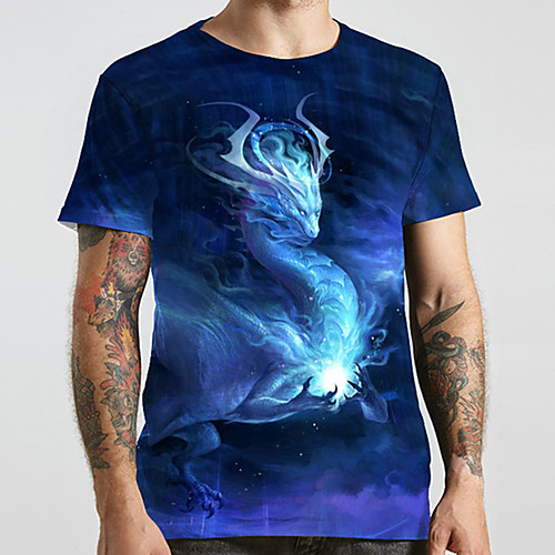 Men's Unisex Tee T shirt 3D Print Dragon Graphic Prints Plus Size Print Short Sleeve Casual Tops Basic Designer Big and Tall Blue
Men's Unisex Tee T shirt 3D Print Dragon Graphic Prints Plus Size Print Short Sleeve Casual Tops Basic Designer Big and Tall Blue