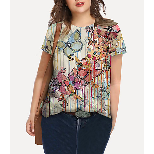 Women's Plus Size Print Graphic Butterfly T shirt Large Size Crewneck Short Sleeve Basic Tops XL XXL 3XL Yellow Green Big Size
Women's Plus Size Print Graphic Butterfly T shirt Large Size Crewneck Short Sleeve Basic Tops XL XXL 3XL Yellow Green Big Size