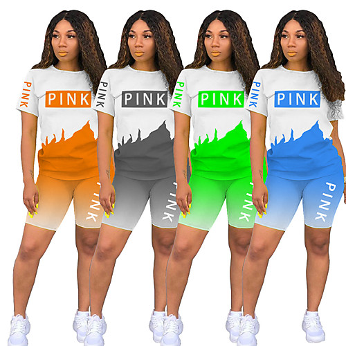 Women's 2 Piece Tracksuit Jogging Suit Casual Athleisure 2pcs Summer Short Sleeve Quick Dry Lightweight Soft Fitness Running Jogging Track and Field Exercise Sportswear Normal fluorescent green Blue
Women's 2 Piece Tracksuit Jogging Suit Casual Athleisure 2pcs Summer Short Sleeve Quick Dry Lightweight Soft Fitness Running Jogging Track and Field Exercise Sportswear Normal fluorescent green Blue