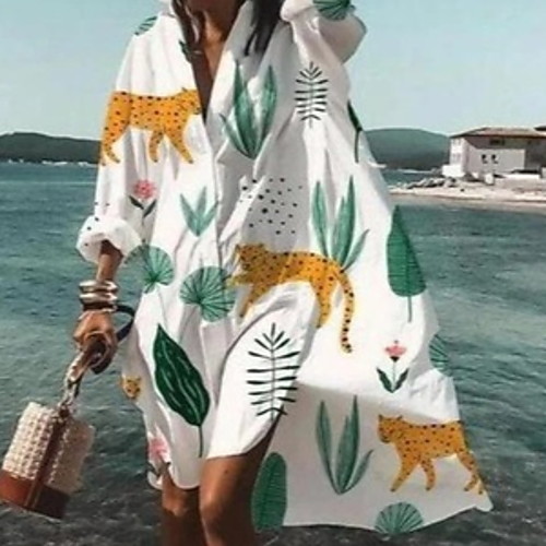 Women's Shirt Dress Knee Length Dress White Blue Purple Red Yellow Blushing Pink Fuchsia Long Sleeve Floral Print Print Spring Summer V Neck Elegant Casual 2021 S M L XL XXL 3XL 4XL 5XL
Women's Shirt Dress Knee Length Dress White Blue Purple Red Yellow Blushing Pink Fuchsia Long Sleeve Floral Print Print Spring Summer V Neck Elegant Casual 2021 S M L XL XXL 3XL 4XL 5XL