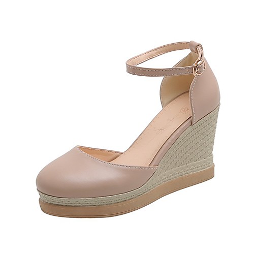 Women's Sandals Wedge Heel Round Toe Microfiber Solid Colored White Black Pink
Women's Sandals Wedge Heel Round Toe Microfiber Solid Colored White Black Pink