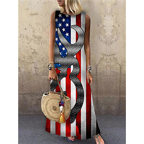 Women's Shift Dress Maxi long Dress Blue Sleeveless Print Flag Print Spring Summer Round Neck Casual 2021 S M L XL XXL 3XL
Women's Shift Dress Maxi long Dress Blue Sleeveless Print Flag Print Spring Summer Round Neck Casual 2021 S M L XL XXL 3XL