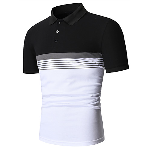 Men's Polo Other Prints Color Block Short Sleeve Casual Tops Cotton Black / White
Men's Polo Other Prints Color Block Short Sleeve Casual Tops Cotton Black / White