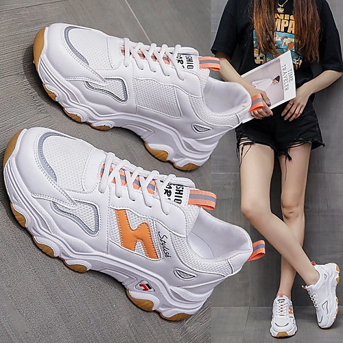 Women's Trainers Athletic Shoes Wedge Heel Round Toe PU Lace-up Striped Blue Orange Gray
Women's Trainers Athletic Shoes Wedge Heel Round Toe PU Lace-up Striped Blue Orange Gray