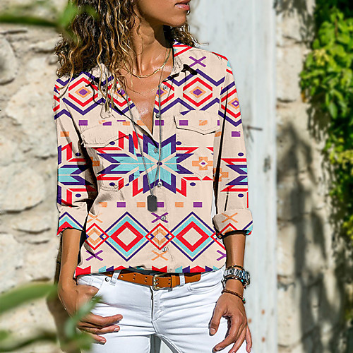 Women's Blouse Shirt Graphic Long Sleeve Button Print Shirt Collar Tops Vintage Streetwear Basic Top Red Yellow Blushing Pink
Women's Blouse Shirt Graphic Long Sleeve Button Print Shirt Collar Tops Vintage Streetwear Basic Top Red Yellow Blushing Pink