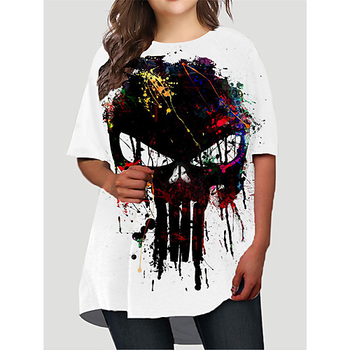 Women's Plus Size Dresses T Shirt Dress Tee Dress Short Mini Dress Half Sleeve Graphic Skull Print Basic Fall White XL XXL 3XL 4XL 5XL / Holiday
Women's Plus Size Dresses T Shirt Dress Tee Dress Short Mini Dress Half Sleeve Graphic Skull Print Basic Fall White XL XXL 3XL 4XL 5XL / Holiday