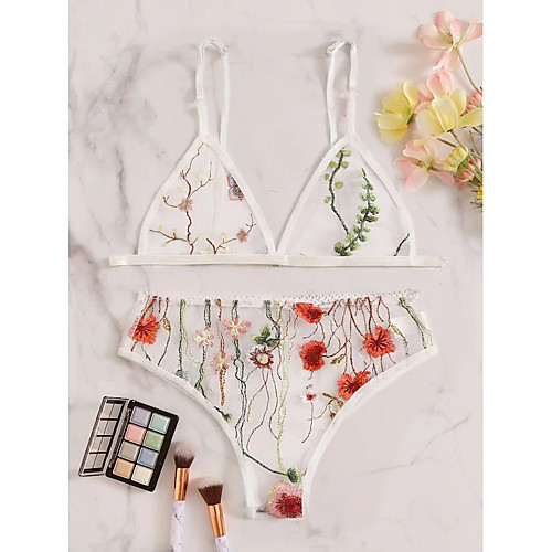 Women's Layered Hole Print Matching Bralettes Suits Nightwear Floral Solid Colored Embroidered Bra White XS S M
Women's Layered Hole Print Matching Bralettes Suits Nightwear Floral Solid Colored Embroidered Bra White XS S M