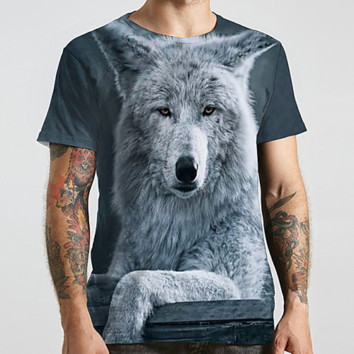 Men's Unisex Tee T shirt 3D Print Graphic Prints Wolf Plus Size Print Short Sleeve Casual Tops Basic Designer Big and Tall Gray
Men's Unisex Tee T shirt 3D Print Graphic Prints Wolf Plus Size Print Short Sleeve Casual Tops Basic Designer Big and Tall Gray