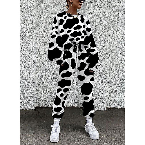 Women's Streetwear Cinched Print Going out Casual / Daily Two Piece Set Sweatshirt Pant Drawstring Print Tops
Women's Streetwear Cinched Print Going out Casual / Daily Two Piece Set Sweatshirt Pant Drawstring Print Tops