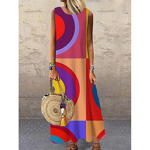 Women's Shift Dress Maxi long Dress Rainbow Sleeveless Print Geometric Print Spring Summer Round Neck Casual 2021 S M L XL XXL 3XL
Women's Shift Dress Maxi long Dress Rainbow Sleeveless Print Geometric Print Spring Summer Round Neck Casual 2021 S M L XL XXL 3XL