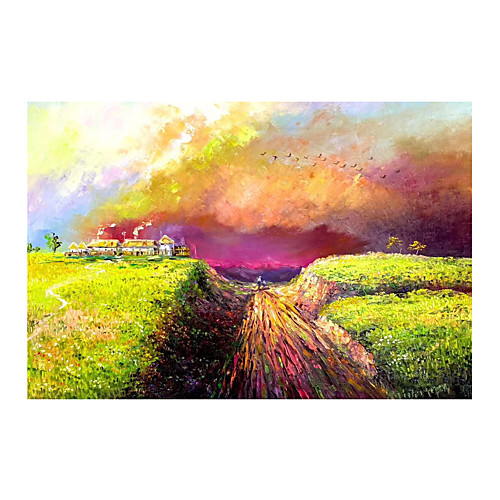 

IARTS Hand Painted rosy clouds Oil Painting with Stretched Frame For Home Decoration