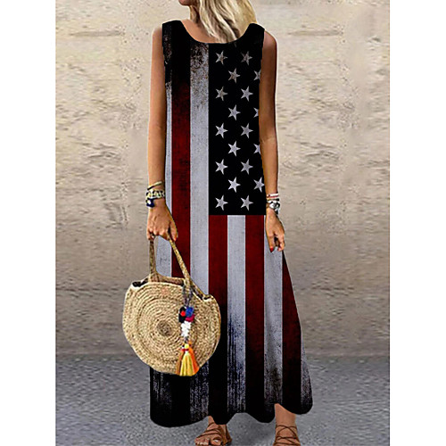 Women's Shift Dress Maxi long Dress Blue Sleeveless Print Flag Print Spring Summer Round Neck Casual 2021 S M L XL XXL 3XL
Women's Shift Dress Maxi long Dress Blue Sleeveless Print Flag Print Spring Summer Round Neck Casual 2021 S M L XL XXL 3XL