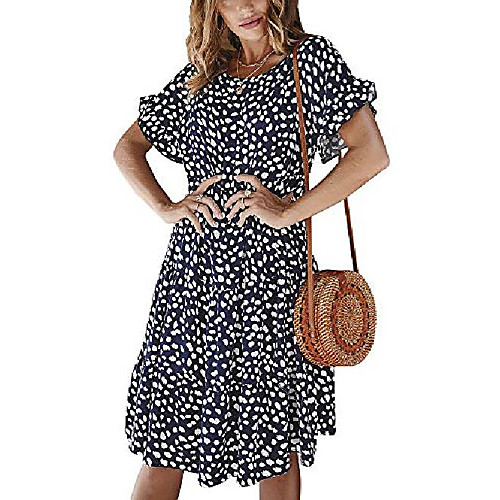 sobrisah women's casual round neck short sleeve polka dot print loose a-line ruffle swing midi dress navy tag m
sobrisah women's casual round neck short sleeve polka dot print loose a-line ruffle swing midi dress navy tag m