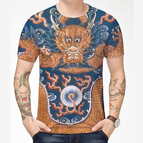 Men's T shirt 3D Print Dragon Graphic Graphic Prints 3D Print Short Sleeve Daily Tops Chinese Style Casual Blue Red
Men's T shirt 3D Print Dragon Graphic Graphic Prints 3D Print Short Sleeve Daily Tops Chinese Style Casual Blue Red