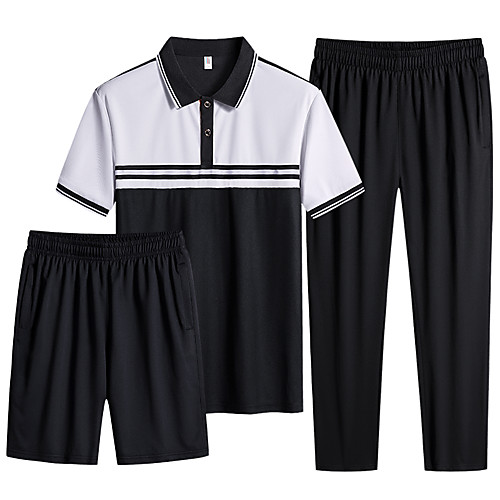 Men's 3-Piece Tracksuit Jogging Suit Athleisure 3pcs Summer Short Sleeve Spandex Breathable Sweat Out Jogging Sportswear Solid Colored Normal White Burgundy Grey Activewear Micro-elastic
Men's 3-Piece Tracksuit Jogging Suit Athleisure 3pcs Summer Short Sleeve Spandex Breathable Sweat Out Jogging Sportswear Solid Colored Normal White Burgundy Grey Activewear Micro-elastic