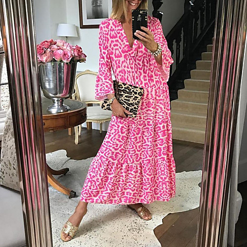 Women's Swing Dress Maxi long Dress Red 3/4 Length Sleeve Color Block Print Spring Summer V Neck Elegant Sexy Flare Cuff Sleeve 2021 S M L XL XXL
Women's Swing Dress Maxi long Dress Red 3/4 Length Sleeve Color Block Print Spring Summer V Neck Elegant Sexy Flare Cuff Sleeve 2021 S M L XL XXL