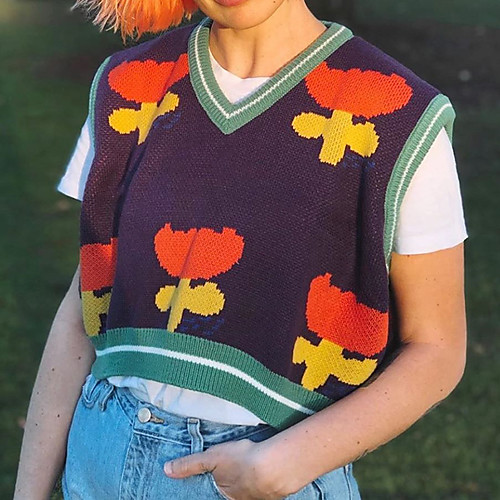 Women's Embroidery Knitted Floral Vest Sleeveless Sweater Cardigans V Neck Fall Spring Purple
Women's Embroidery Knitted Floral Vest Sleeveless Sweater Cardigans V Neck Fall Spring Purple