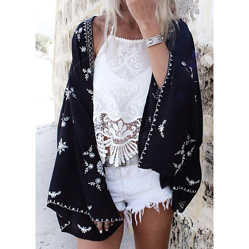 Women's Outerwear Floral Print Elegant Fall Sweater Coat Regular Daily Long Sleeve Polyester Coat Tops Black
Women's Outerwear Floral Print Elegant Fall Sweater Coat Regular Daily Long Sleeve Polyester Coat Tops Black