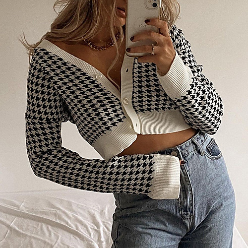 Women's Embroidery Knitted Abstract Cardigan Long Sleeve Sweater Cardigans V Neck Fall Spring Black
Women's Embroidery Knitted Abstract Cardigan Long Sleeve Sweater Cardigans V Neck Fall Spring Black