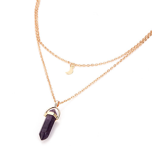 Women's Pendant Necklace Necklace Double Layered Moon Simple Fashion Stone Alloy Purple 45 cm Necklace Jewelry 1pc For Gift Prom Beach Festival / Layered Necklace
Women's Pendant Necklace Necklace Double Layered Moon Simple Fashion Stone Alloy Purple 45 cm Necklace Jewelry 1pc For Gift Prom Beach Festival / Layered Necklace