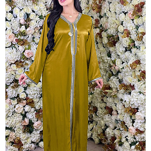 Women's Kaftan Dress Maxi long Dress Yellow Green Long Sleeve Solid Color Patchwork Summer Round Neck Casual 2021 S M L XL XXL
Women's Kaftan Dress Maxi long Dress Yellow Green Long Sleeve Solid Color Patchwork Summer Round Neck Casual 2021 S M L XL XXL