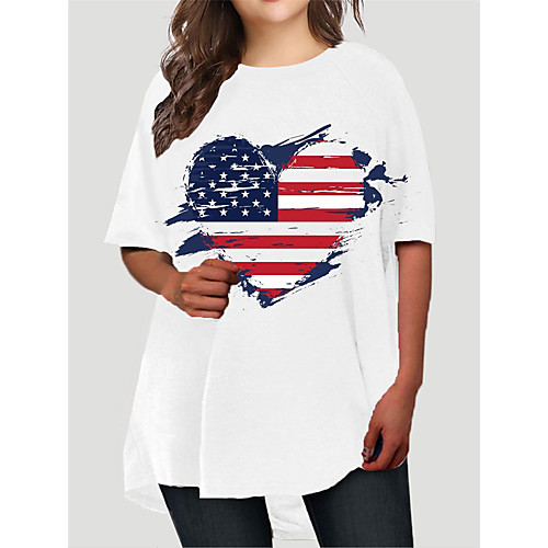 Women's Plus Size Dresses T Shirt Dress Tee Dress Short Mini Dress Half Sleeve Graphic Heart Flag Print Basic Fall White XL XXL 3XL 4XL 5XL / Holiday
Women's Plus Size Dresses T Shirt Dress Tee Dress Short Mini Dress Half Sleeve Graphic Heart Flag Print Basic Fall White XL XXL 3XL 4XL 5XL / Holiday