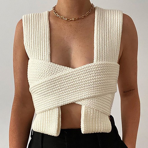 Women's Stylish Knitted Solid Color Vest Sleeveless Sweater Cardigans Deep U Spring Summer White Black Green
Women's Stylish Knitted Solid Color Vest Sleeveless Sweater Cardigans Deep U Spring Summer White Black Green