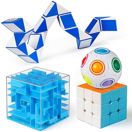 

Brain Teaser Puzzle Toys 3x3 Speed Cube Rainbow Puzzle Ball Money Maze Box Fidget Snake Cube IQ Games Christmas Party Favor Gift for Kids and Adults Boy Girl