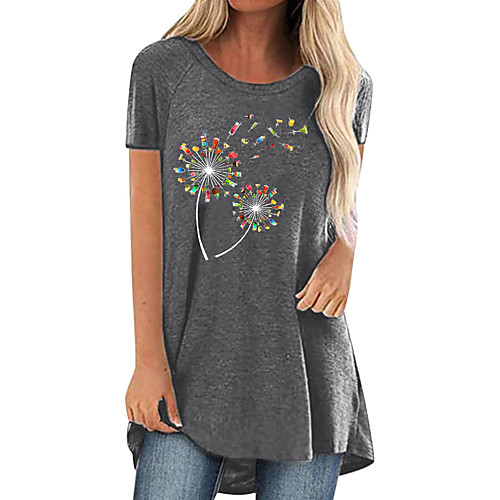 amazon 2021 summer hot sale color dandelion print casual large size long round neck short sleeve t-shirt women
amazon 2021 summer hot sale color dandelion print casual large size long round neck short sleeve t-shirt women
