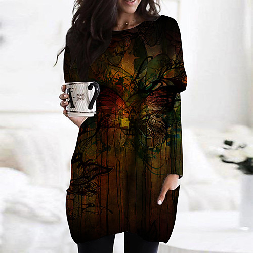 Women's Shift Dress Short Mini Dress Black Long Sleeve Print Animal Print Fall Spring Round Neck Casual 2021 S M L XL XXL 3XL
Women's Shift Dress Short Mini Dress Black Long Sleeve Print Animal Print Fall Spring Round Neck Casual 2021 S M L XL XXL 3XL