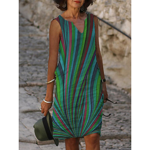 2021 independent station amazon summer european and american women's summer new rainbow stripe printed women's dress 
2021 independent station amazon summer european and american women's summer new rainbow stripe printed women's dress