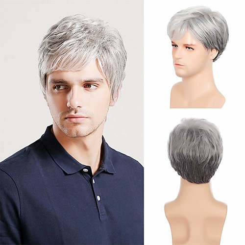 Synthetic Wig Straight Short Bob Wig Short Silver grey Synthetic Hair Men's Cosplay Party Fashion Silver Dark Gray
Synthetic Wig Straight Short Bob Wig Short Silver grey Synthetic Hair Men's Cosplay Party Fashion Silver Dark Gray