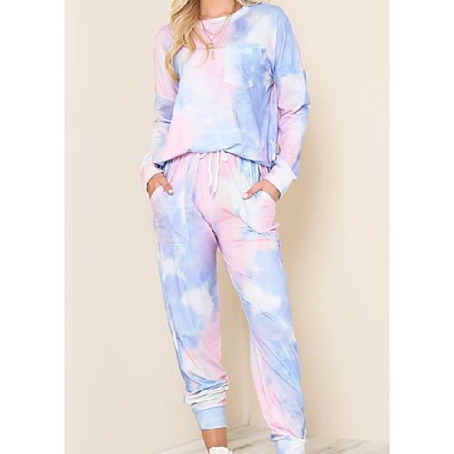 Women's Home Polyester EU / US Size everyday Scoop Neck Loungewear Short Sleeve Print Spring & Summer Textured S Blue
Women's Home Polyester EU / US Size everyday Scoop Neck Loungewear Short Sleeve Print Spring & Summer Textured S Blue
