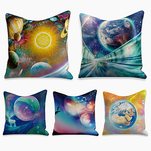 Double Side Cushion Cover 5PC Linen Soft Decorative Square Throw Pillow Cover Cushion Case Pillowcase for Sofa Bedroom 45 x 45 cm (18 x 18 Inch) Superior Quality Machine Washable Print Planet
Double Side Cushion Cover 5PC Linen Soft Decorative Square Throw Pillow Cover Cushion Case Pillowcase for Sofa Bedroom 45 x 45 cm (18 x 18 Inch) Superior Quality Machine Washable Print Planet