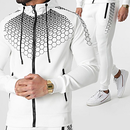 Men's 2 Piece Full Zip Tracksuit Sweatsuit Casual Athleisure 2pcs Winter Long Sleeve Thermal Warm Moisture Wicking Breathable Fitness Gym Workout Running Jogging Training Sportswear White Black
Men's 2 Piece Full Zip Tracksuit Sweatsuit Casual Athleisure 2pcs Winter Long Sleeve Thermal Warm Moisture Wicking Breathable Fitness Gym Workout Running Jogging Training Sportswear White Black
