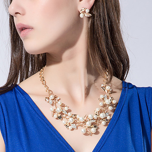 Women's Jewelry Set Bridal Jewelry Sets Cut Out Leaf Flower Fashion Imitation Pearl Silver Plated Gold Plated Earrings Jewelry Gold / Silver For Christmas Wedding Party Evening Gift Festival 1 set
Women's Jewelry Set Bridal Jewelry Sets Cut Out Leaf Flower Fashion Imitation Pearl Silver Plated Gold Plated Earrings Jewelry Gold / Silver For Christmas Wedding Party Evening Gift Festival 1 set