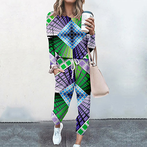 Women's Streetwear Cinched Print Geometric 3D Going out Casual / Daily Two Piece Set Sweatshirt Tracksuit Pant Loungewear Drawstring Print Tops
Women's Streetwear Cinched Print Geometric 3D Going out Casual / Daily Two Piece Set Sweatshirt Tracksuit Pant Loungewear Drawstring Print Tops